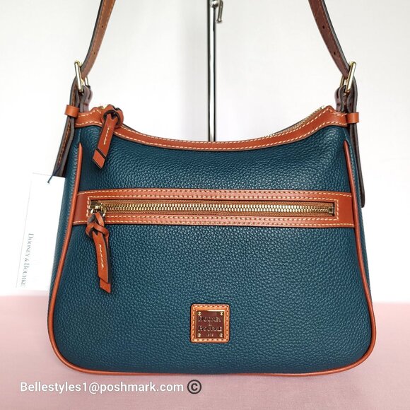 DOONEY & BOURKE Pebbled Grain Leather Presley Crossbody Bag- Teal color